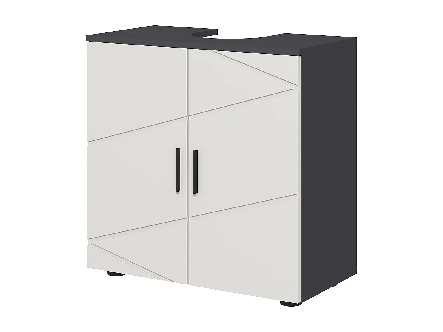 Mobile bagno 2 ante sottolavabo in legno grigio