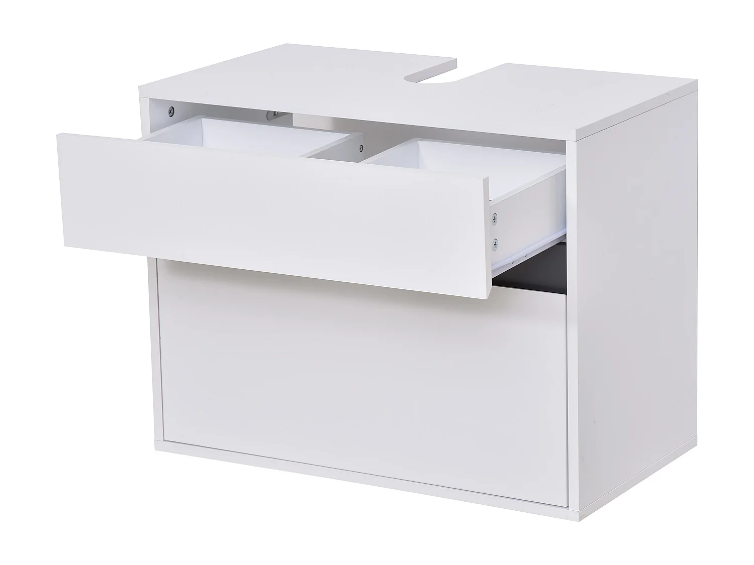 Mobiletto sottolavabo e copricolonna in legno bianco