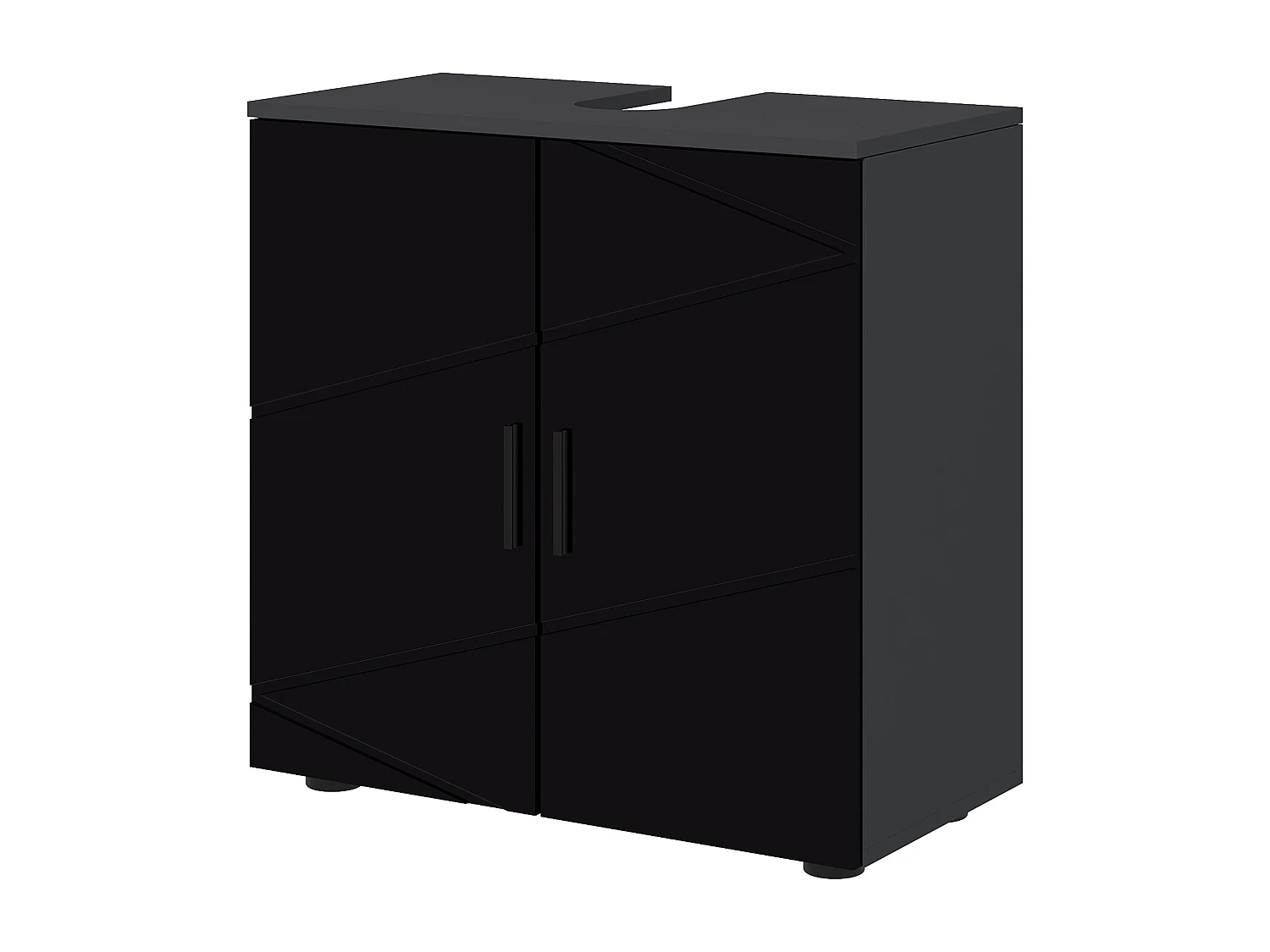 Mobile bagno sottolavabo a 2 ante in legno 60x30x60cm nero