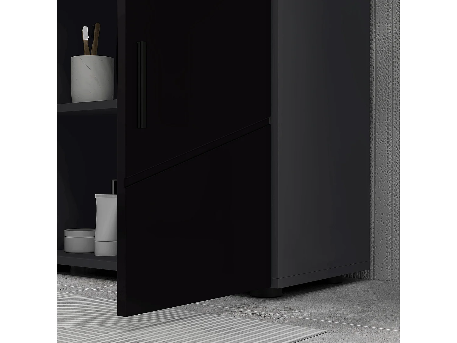 Mobile bagno sottolavabo a 2 ante in legno 60x30x60cm nero