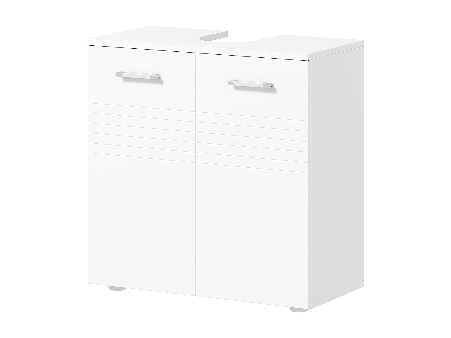 Mobile sottolavabo bagno 2 ante in legno mensola regolabile