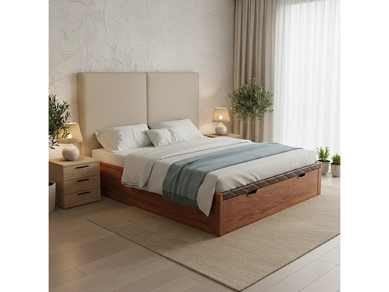 Cabecero Aura beige – diseño moderno y minimalista, protección antimanchas – cama 160 cm – 170x125 cm