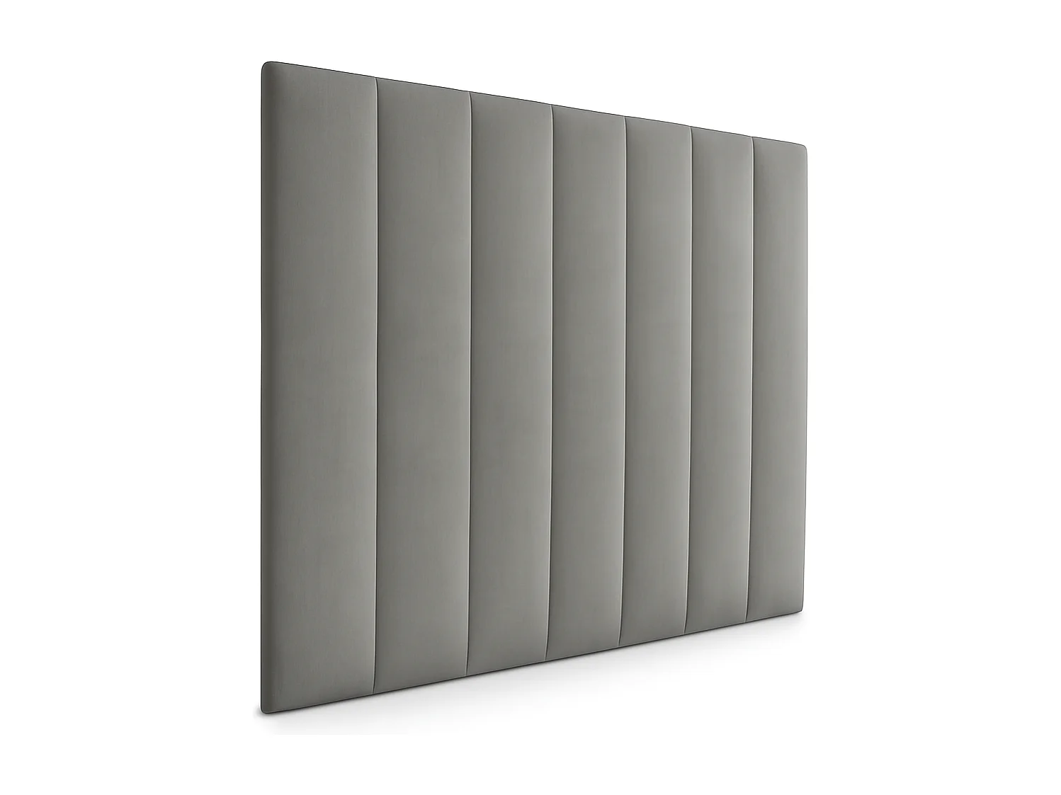 Tête de lit nordique tapissée lignes verticales tissu anti-taches Anthracite pour lit de 135 cm - 145x125 cm