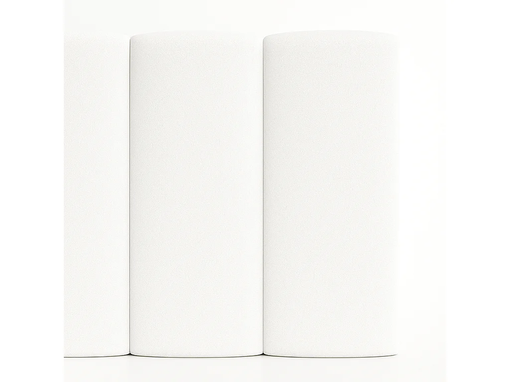 Tête de lit nordique tapissée lignes verticales tissu anti-taches Blanc pour lit de 140 cm - 150x125 cm