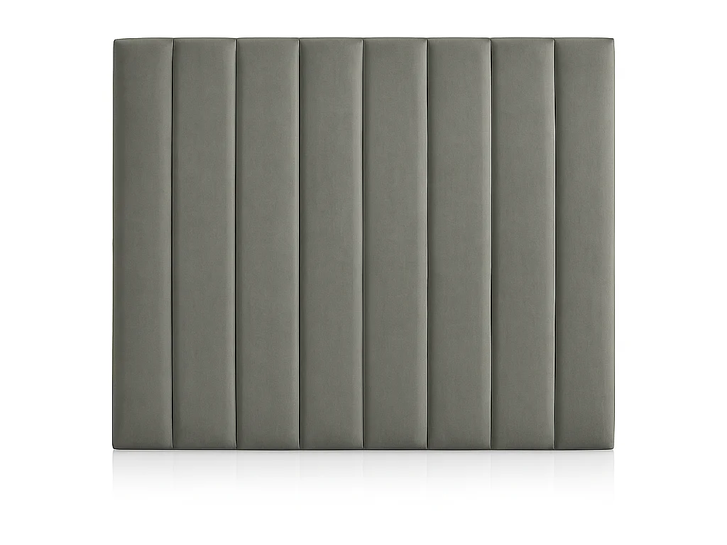 Tête de lit nordique tapissée lignes verticales tissu anti-taches Beige pour lit de 135 cm - 145x125 cm