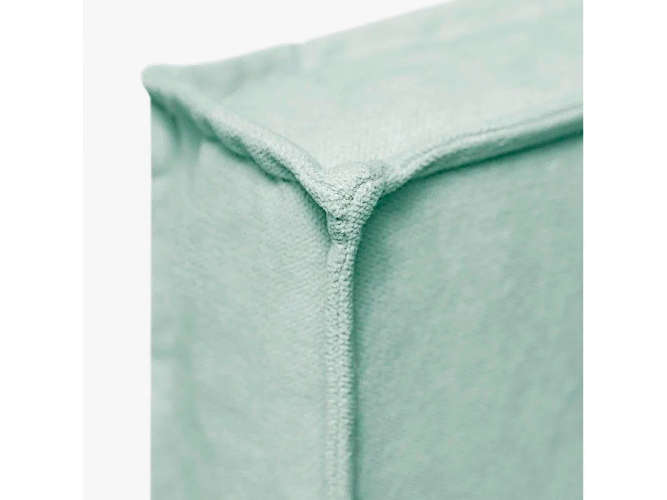 Tête de lit Mox en bois tapissée tissu anti-taches Aigue-marine. Pour lit de 140 cm - 150x125 cm