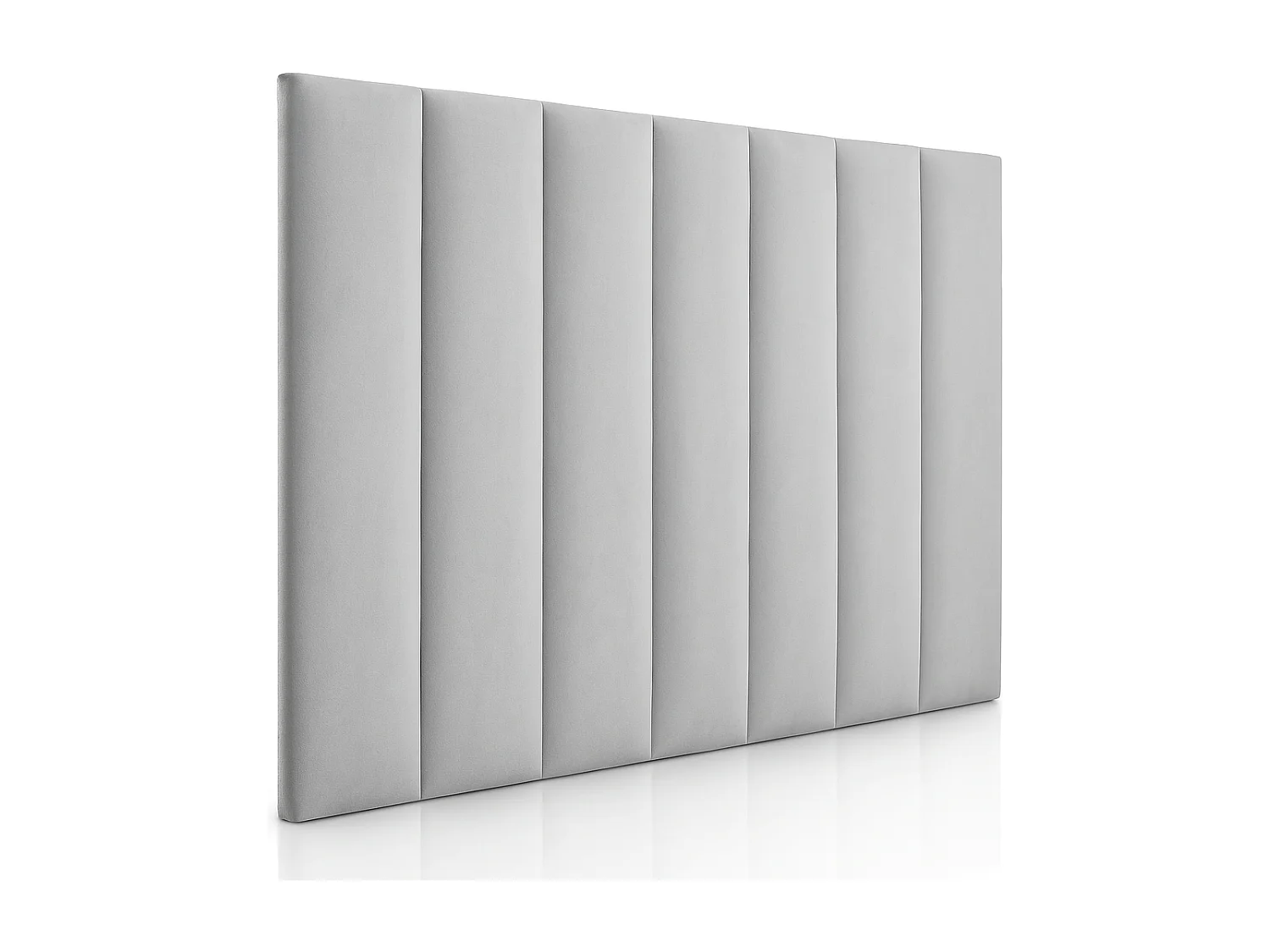 Tête de lit nordique tapissée lignes verticales tissu anti-taches Gris pour lit de 180 cm - 190x125 cm