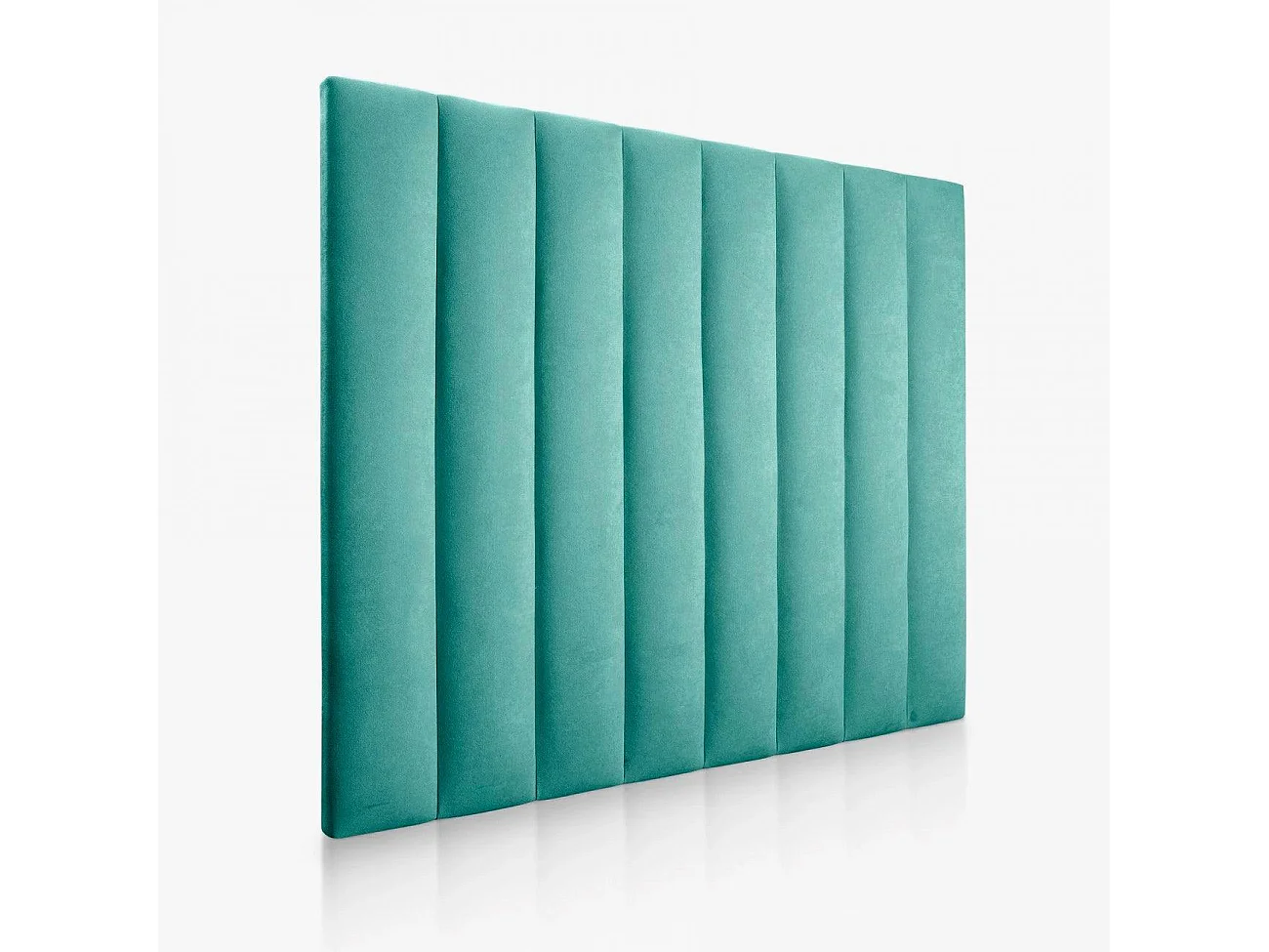 Cabecero tapizado nórdico líneas verticales tela antimanchas Turquesa para cama 140 cm - 150x125 cm