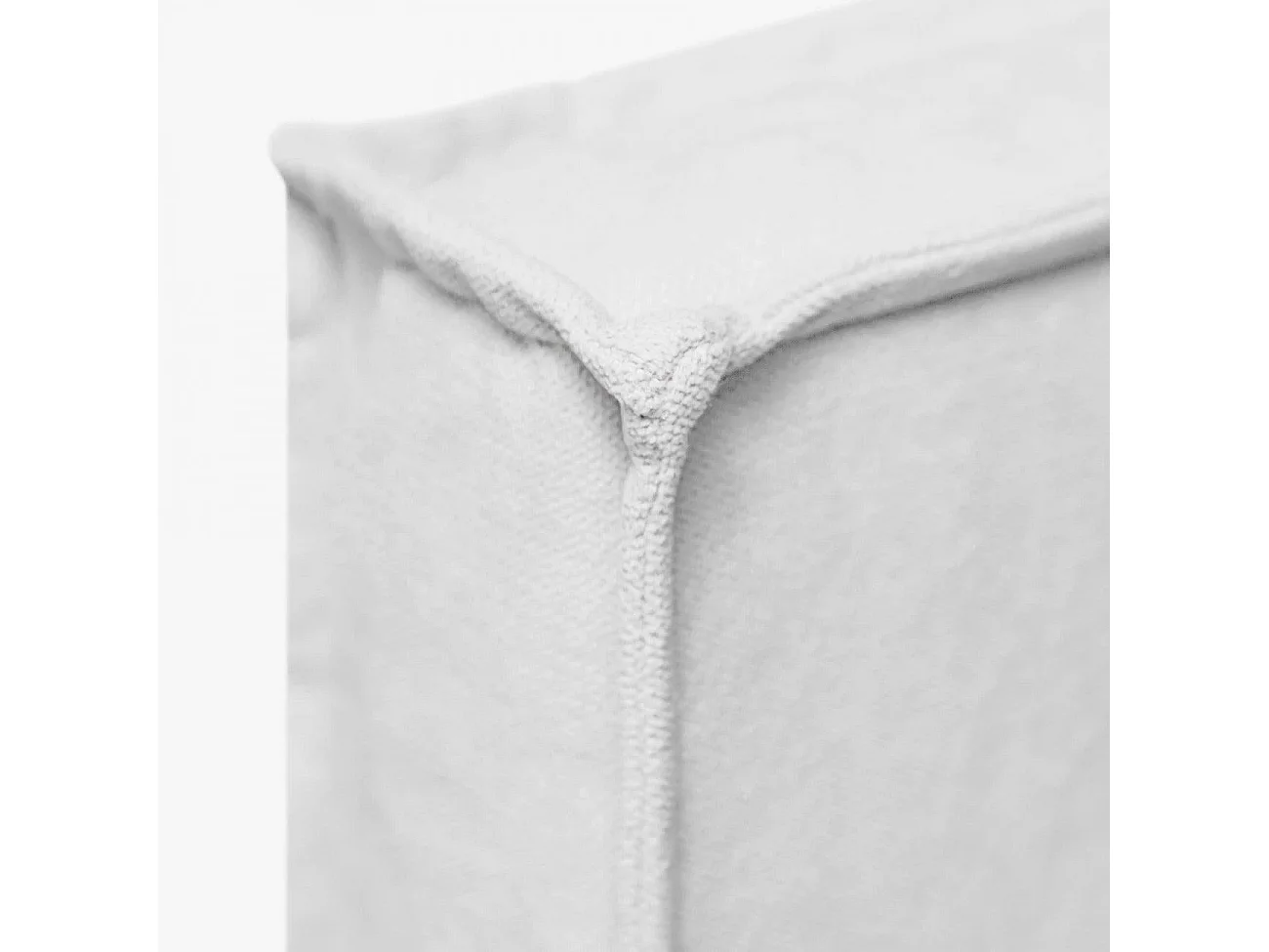 Tête de lit Mox en bois tapissée tissu anti-taches Blanc. Pour lit de 105 cm - 115x125 cm