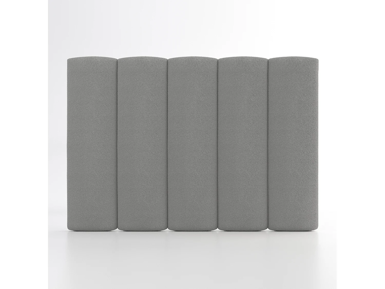 Cabecero tapizado Duna Acolchado color gris Diseño elegante para cama de 135 cm – 145x140 cm