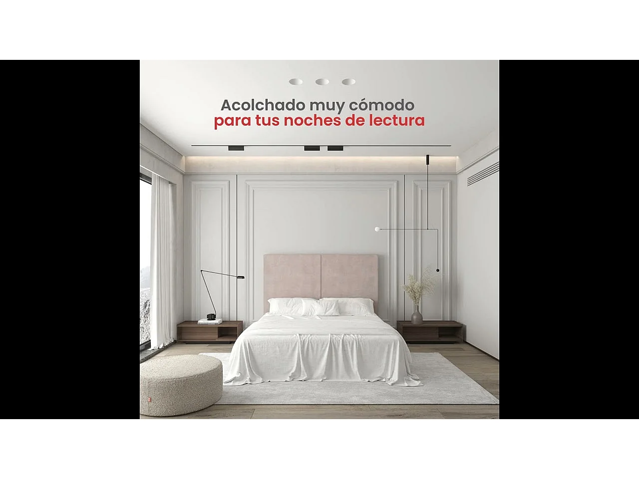 Cabecero Aura beige – diseño moderno y minimalista, protección antimanchas – cama 105 cm – 115x125 cm