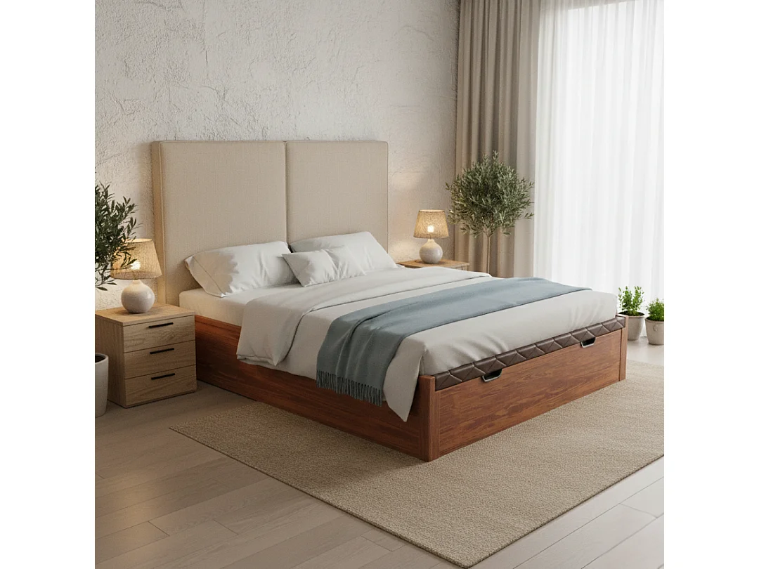 Cabecero Aura beige – diseño moderno y minimalista, protección antimanchas – cama 105 cm – 115x125 cm