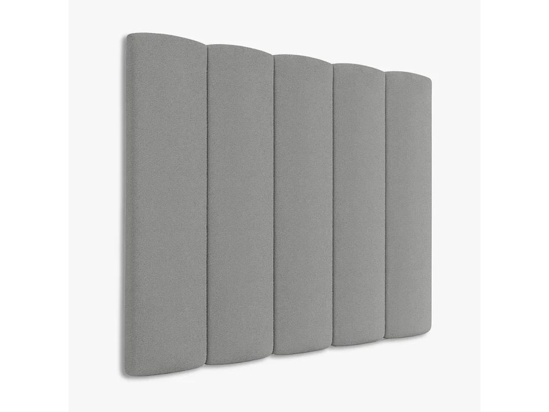 Cabecero tapizado Duna Acolchado color gris Diseño elegante para cama de 140 cm – 150x140 cm