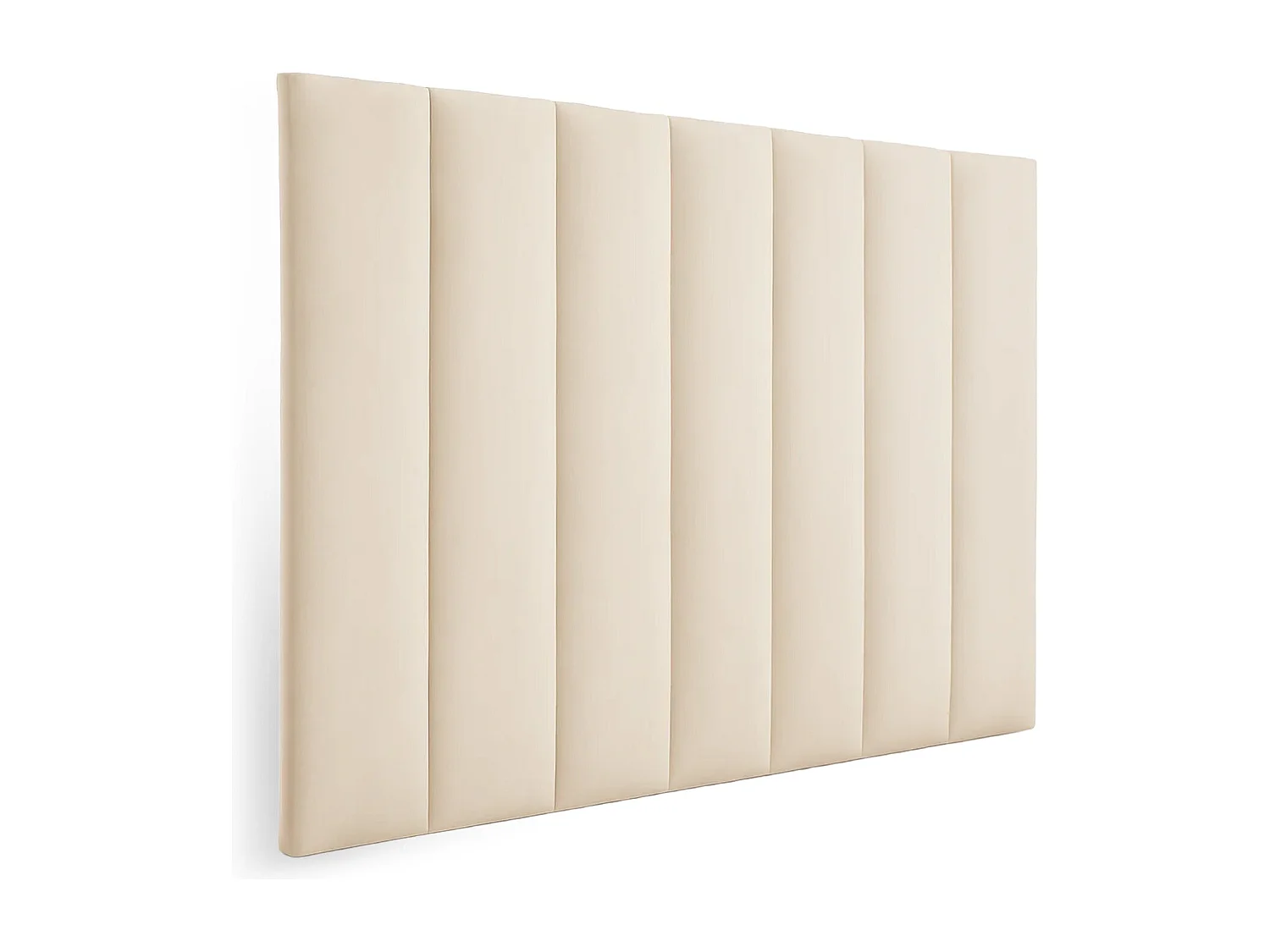 Tête de lit nordique tapissée lignes verticales tissu anti-taches Beige pour lit de 105 cm - 115x125 cm