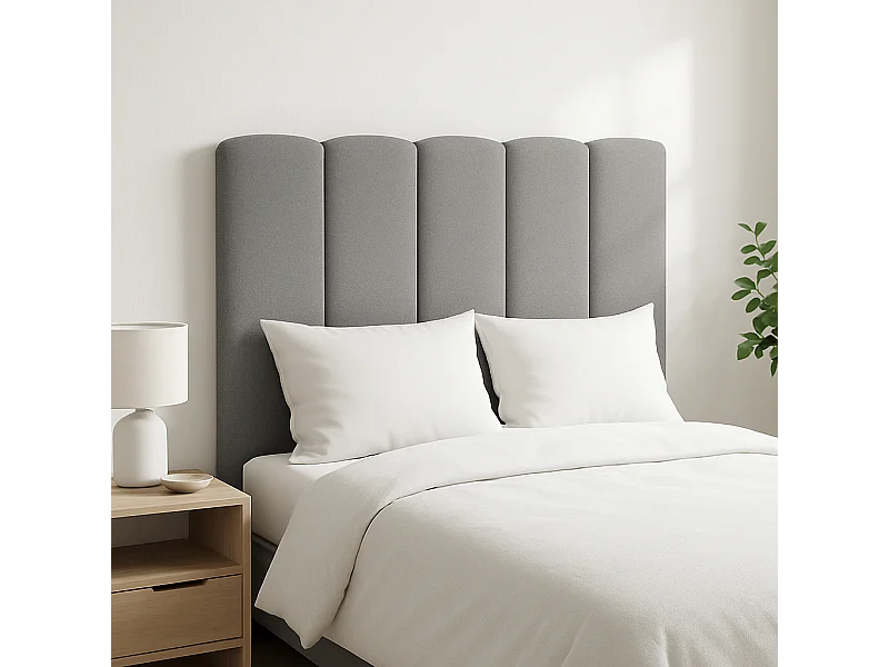 Cabecero tapizado Duna Acolchado color gris Diseño elegante para cama de 200 cm – 210x140 cm
