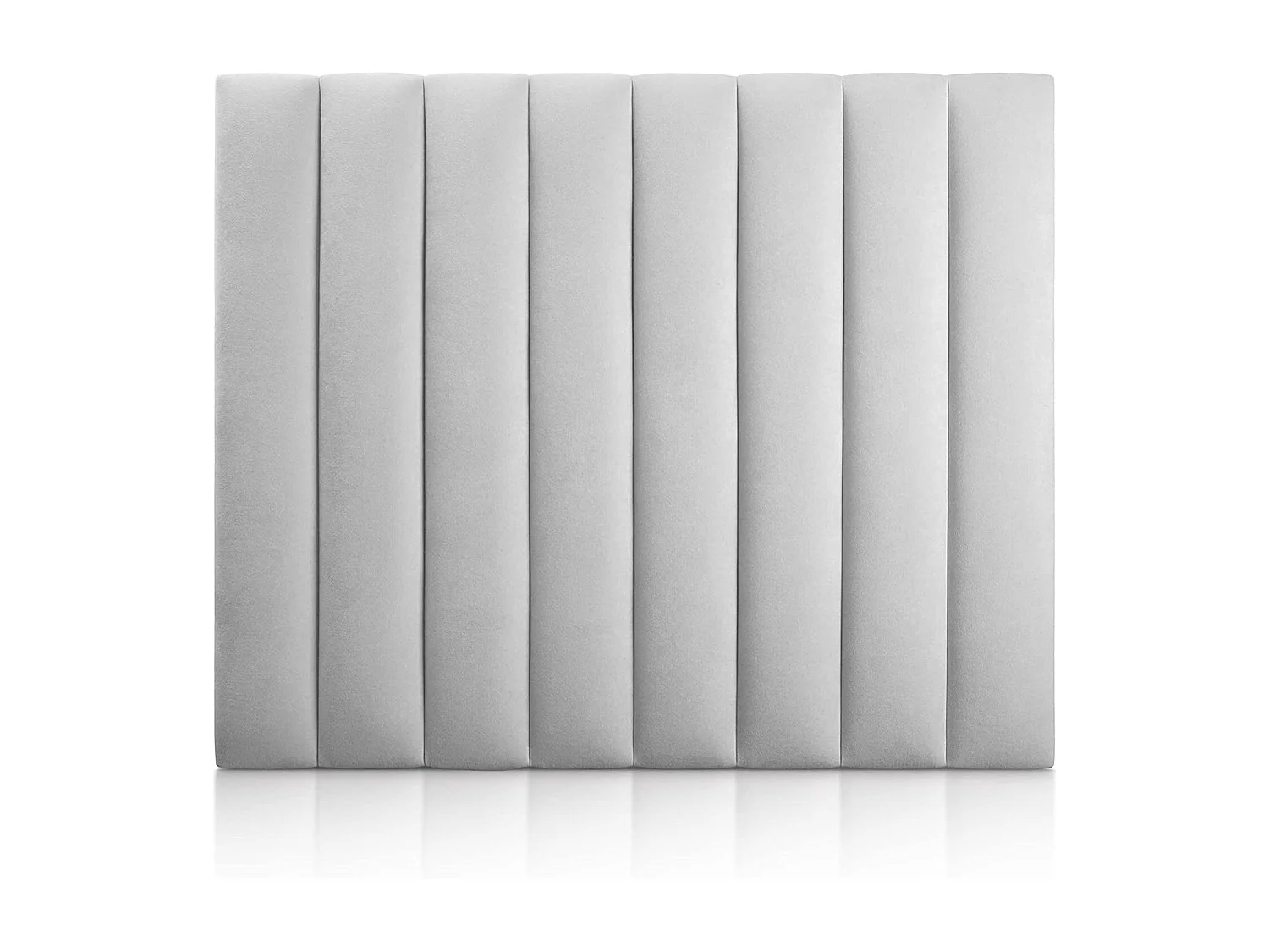 Tête de lit nordique tapissée lignes verticales tissu anti-taches Gris pour lit de 135 cm - 145x125 cm