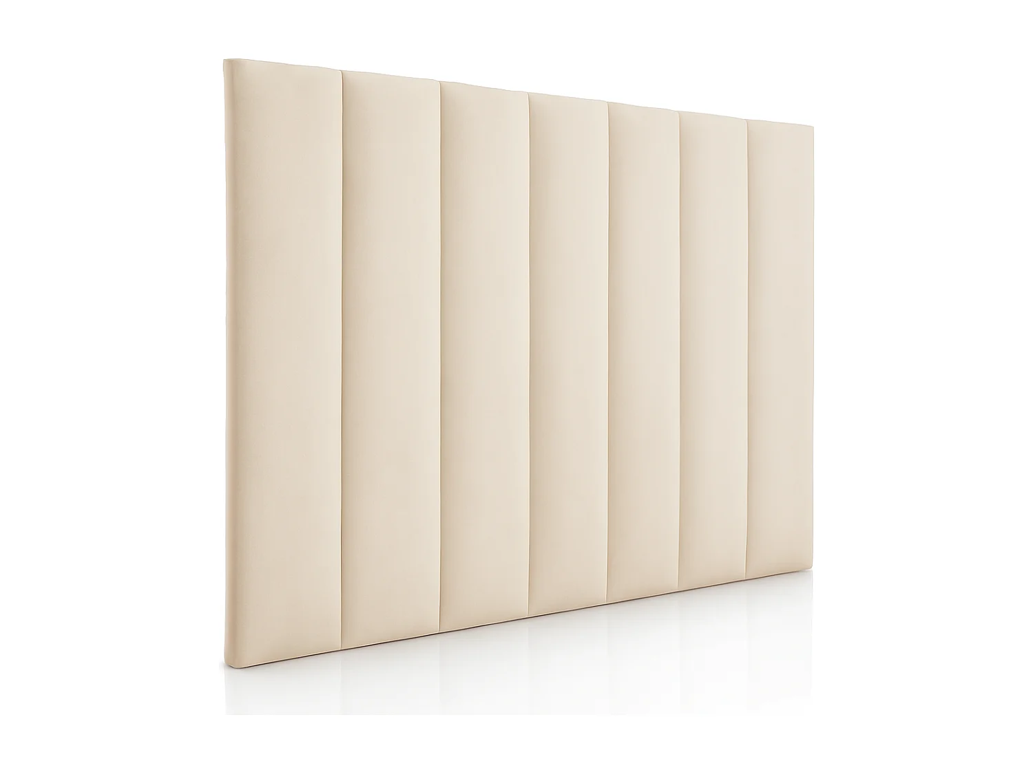Cabecero tapizado nórdico líneas verticales tela antimanchas Beige para cama 150 cm - 160x125 cm