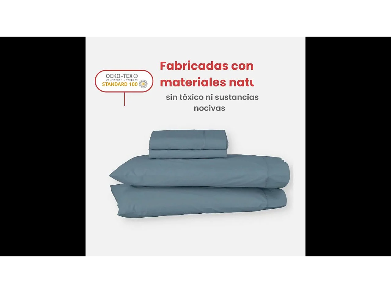 Juego de sábanas ecológicas Azul algodón 100% orgánico 180x190/200 cm