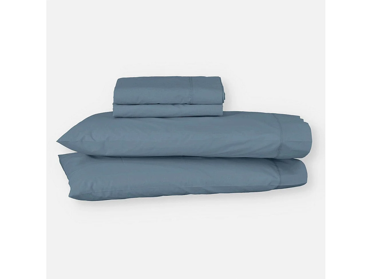 Juego de sábanas ecológicas Azul algodón 100% orgánico 160x190/200 cm