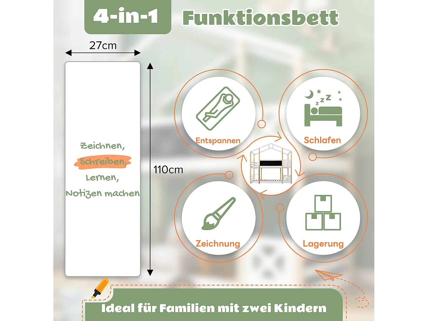 Lit superposé pour enfant - 2 x 90 x 200 cm - avec échelle + barrières + sommier à lattes - bois - blanc