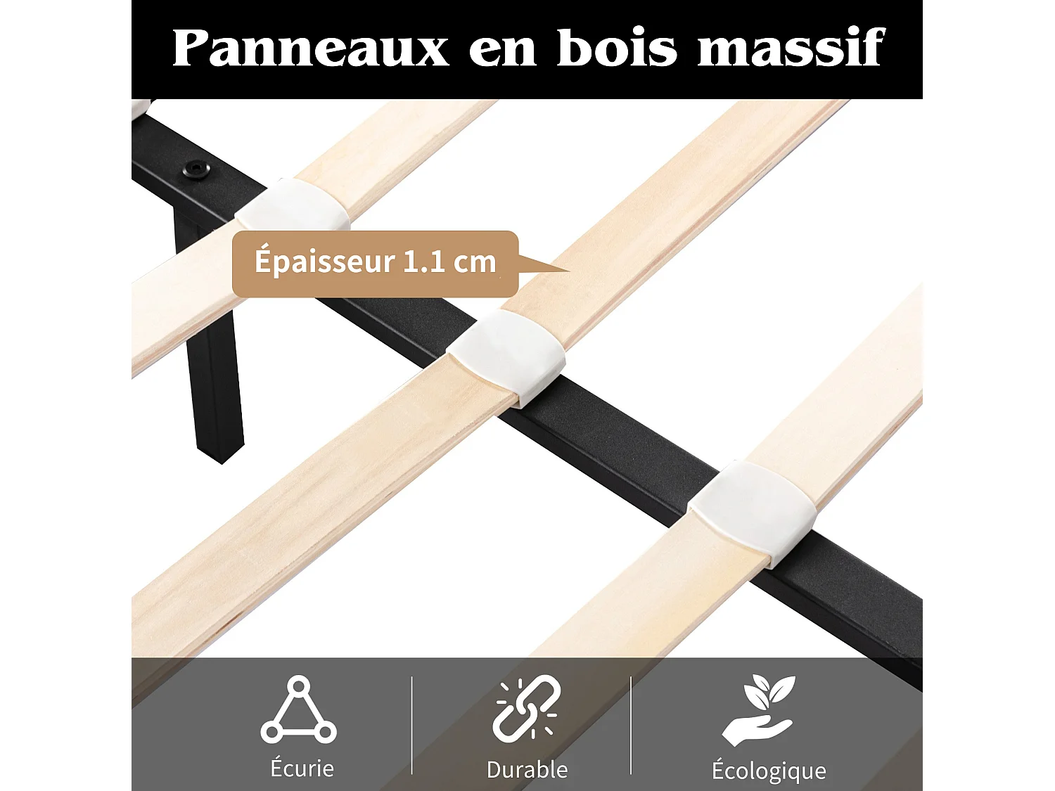 Lit coffre rembourré - 140 x 190 cm - tête de lit avec Leds - avec sommier à lattes - PU - blanc