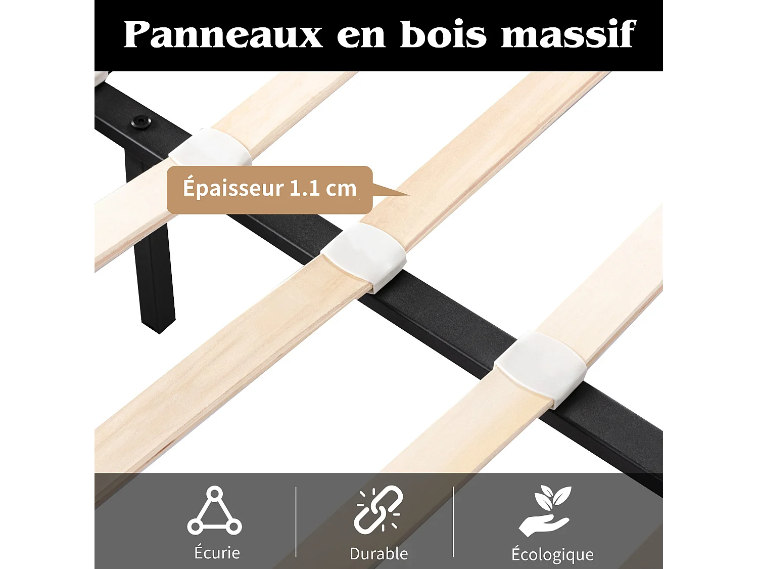 Lit coffre rembourré - 140 x 190 cm - tête de lit avec Leds - avec sommier à lattes - PU - blanc