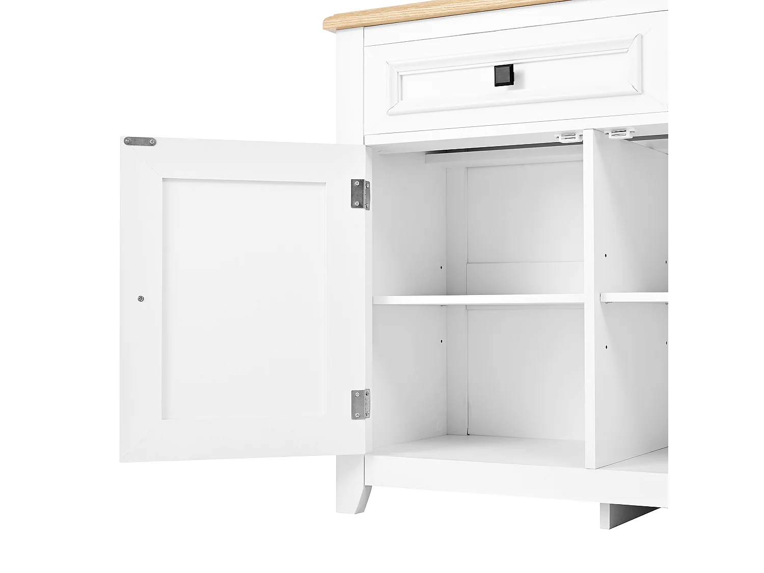 Modernes Sideboard 160x35x76 cm - 3 Schubladen und 4 Türen - Höhenverstellbare Einlegeböden - MDF - Weiß