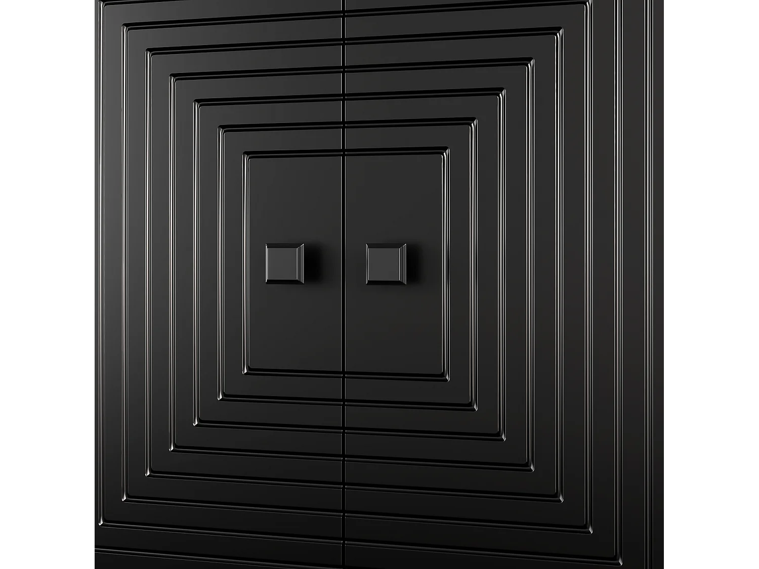 Buffet moderne 160x38x75,5 cm - 6 portes - Grand espace de rangement - Panneaux de particules - Noir