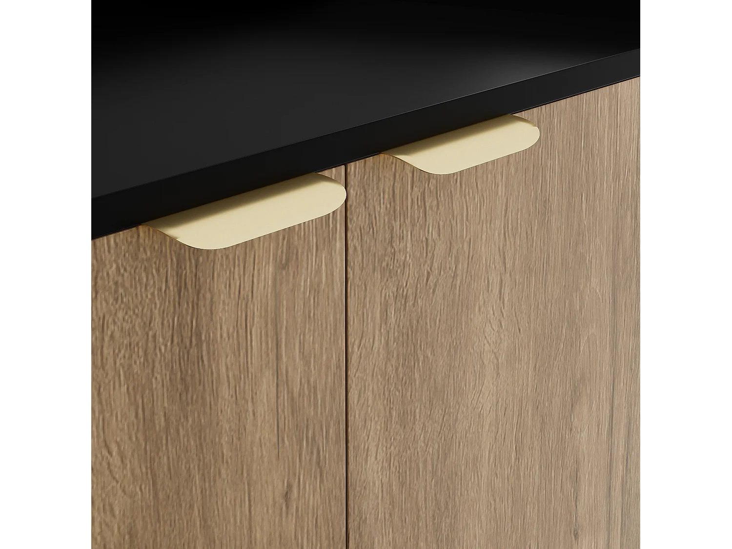 Meuble à chaussures 80x35x113 cm - avec chaise pivotante - 4 portes - Pieds en bois massif - Noir + naturel