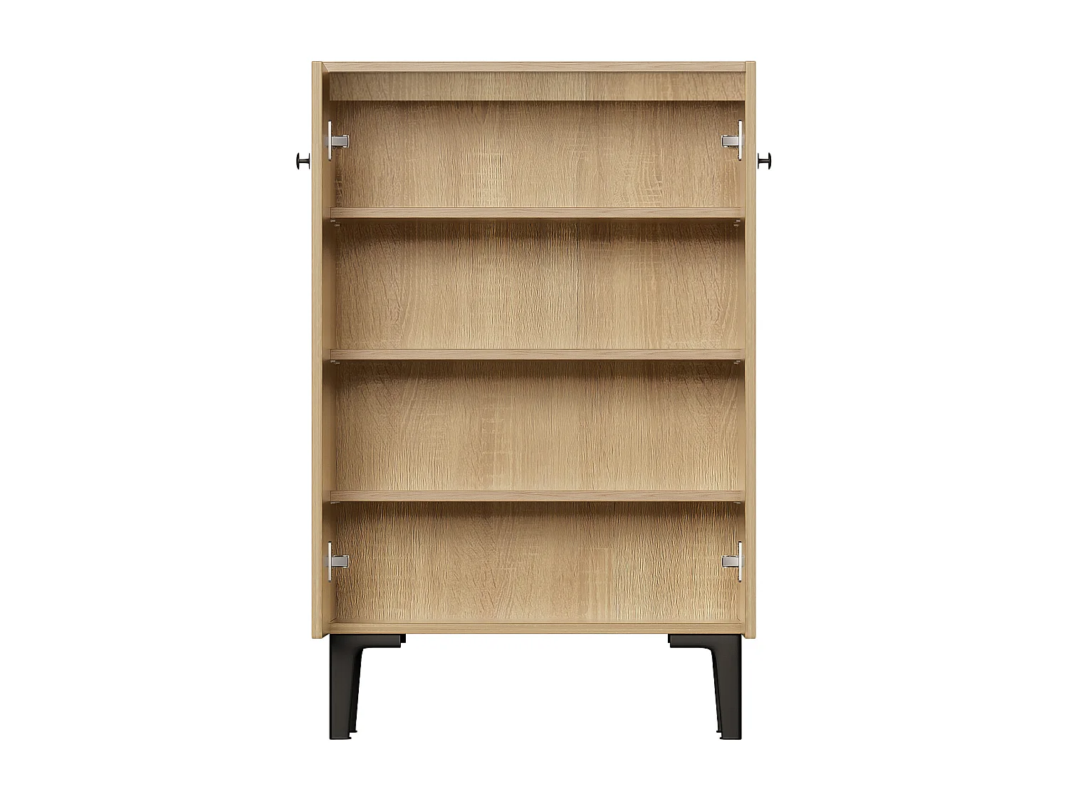 Meuble à chaussures moderne 60x31,5x95 cm - 2 portes - Étagères à plusieurs niveaux - Panneaux de particules - Naturel