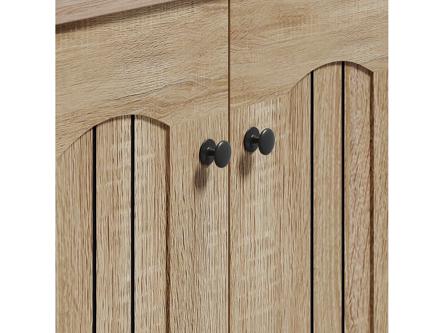 Meuble à chaussures moderne 60x31,5x95 cm - 2 portes - Étagères à plusieurs niveaux - Panneaux de particules - Naturel