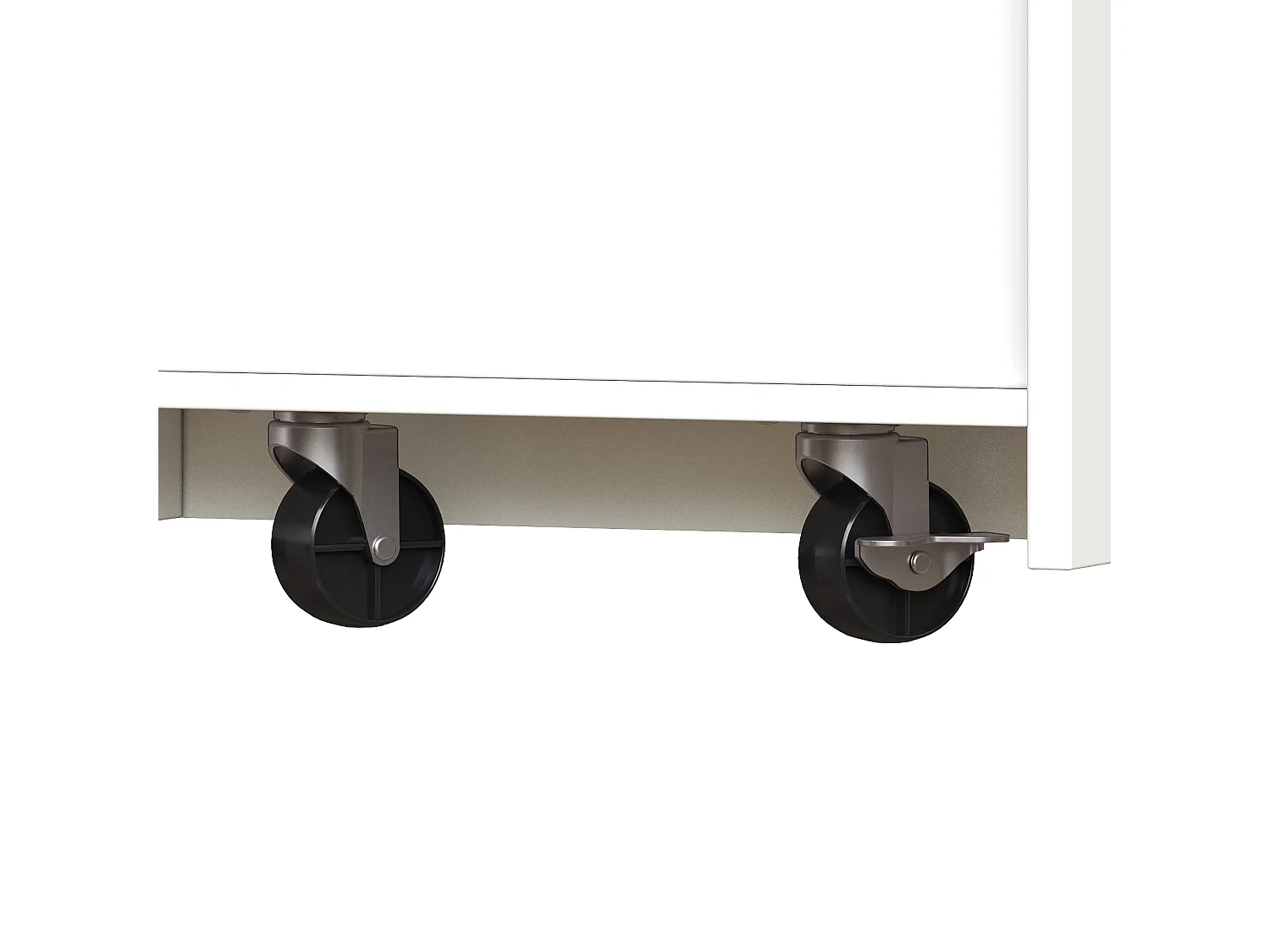 Mueble de bar de cocina extensible - con rotación 360° - 215x39x103cm - 2 puertas, 2 cajones - con estantes laterales - Blanco