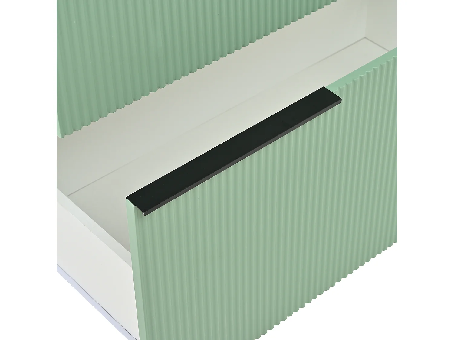 Mobile bagno - con lavabo in ceramica - con 2 cassetti - verde + bianco​ (rubinetto non incluso)