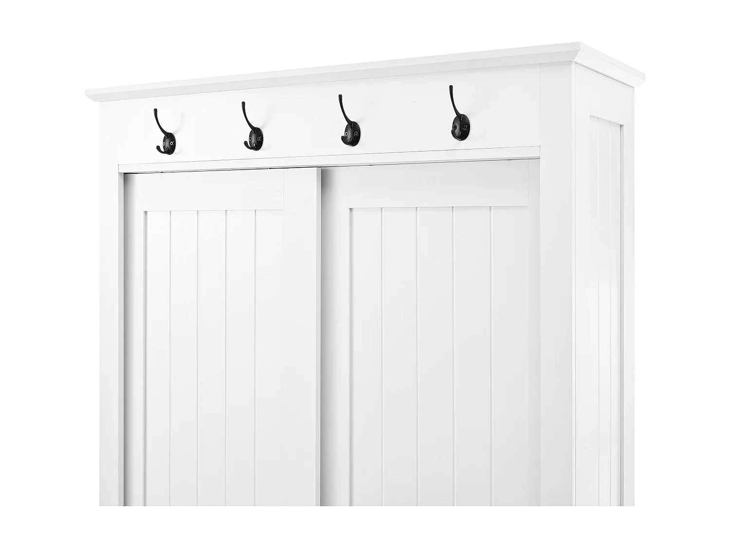 Garderobeset voor de entree 100x50x180 cm - Schoenenkast - met haken - MDF - Wit