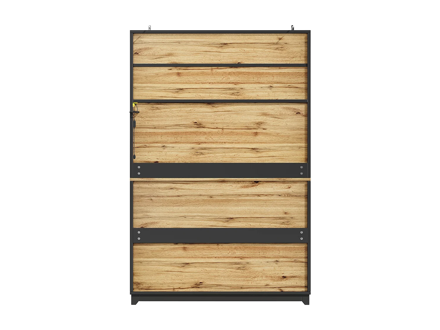 Mobili da cucina 120x40x180cm - con illuminazione LED - con 4 ante e 1 scomparto pattumiera - nero