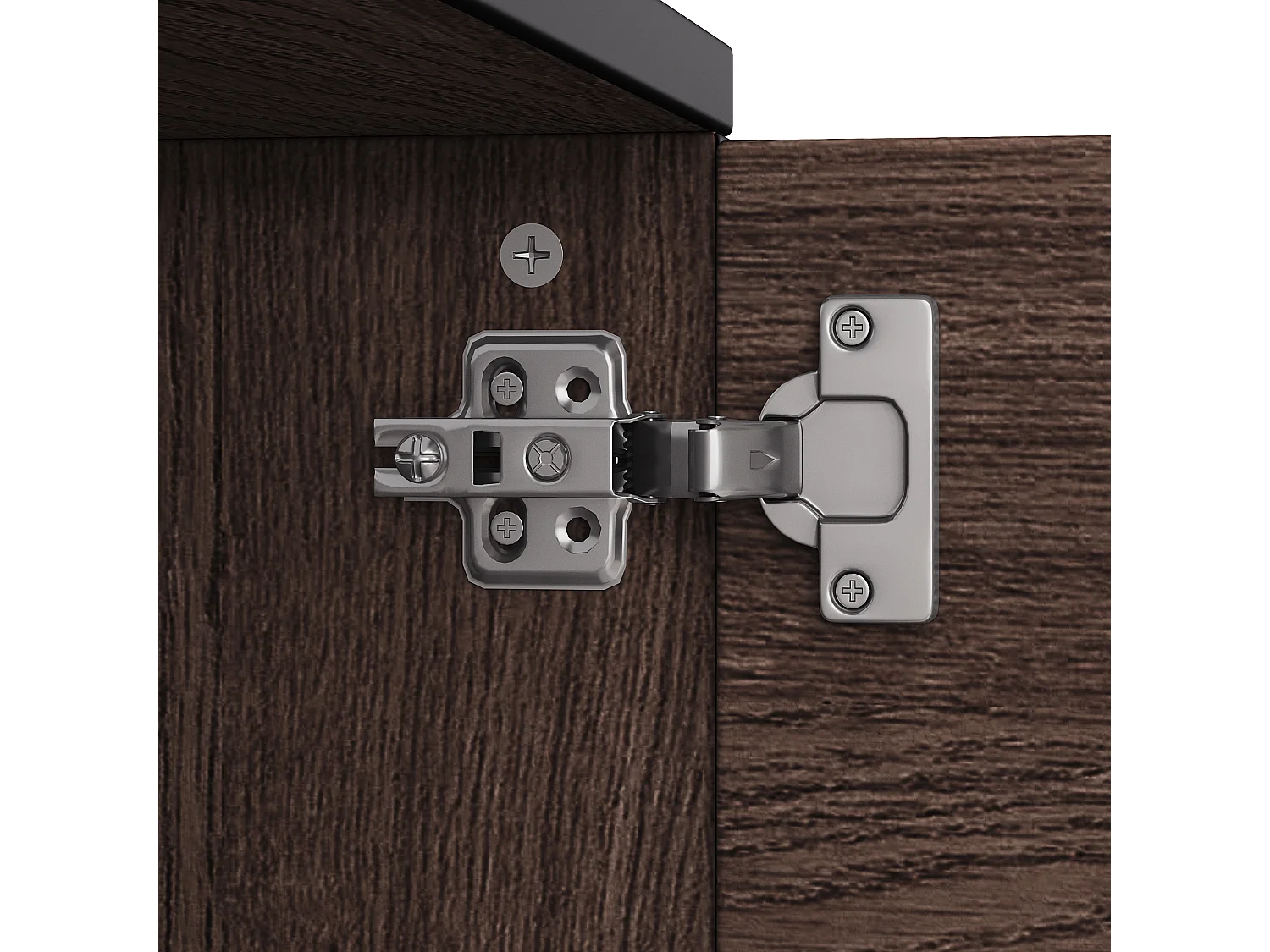 Meuble TV 180x35x49 cm - avec 3 portes - Étagères ouvertes - Panneaux de particules - Marron