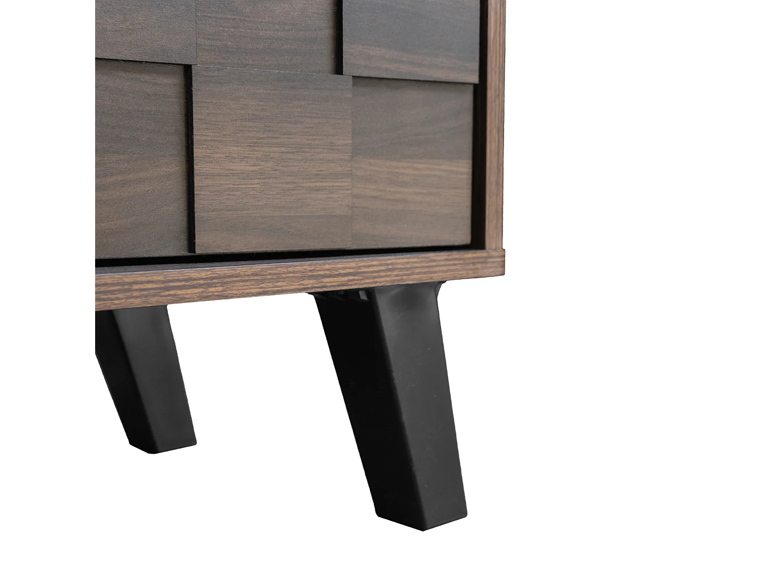 Meuble TV moderne - avec 2 portes et 2 compartiments ouverts - Marron