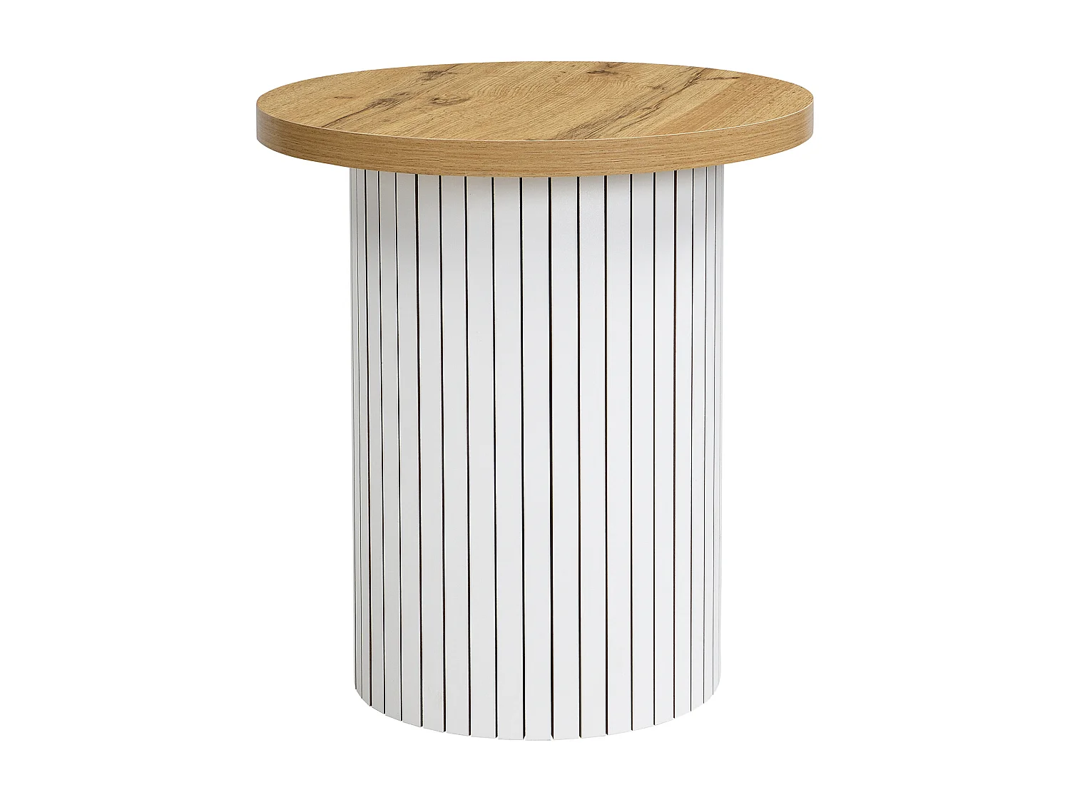 Salontafel set - Ronde plaat - met opbergvakken - MDF - Natuur