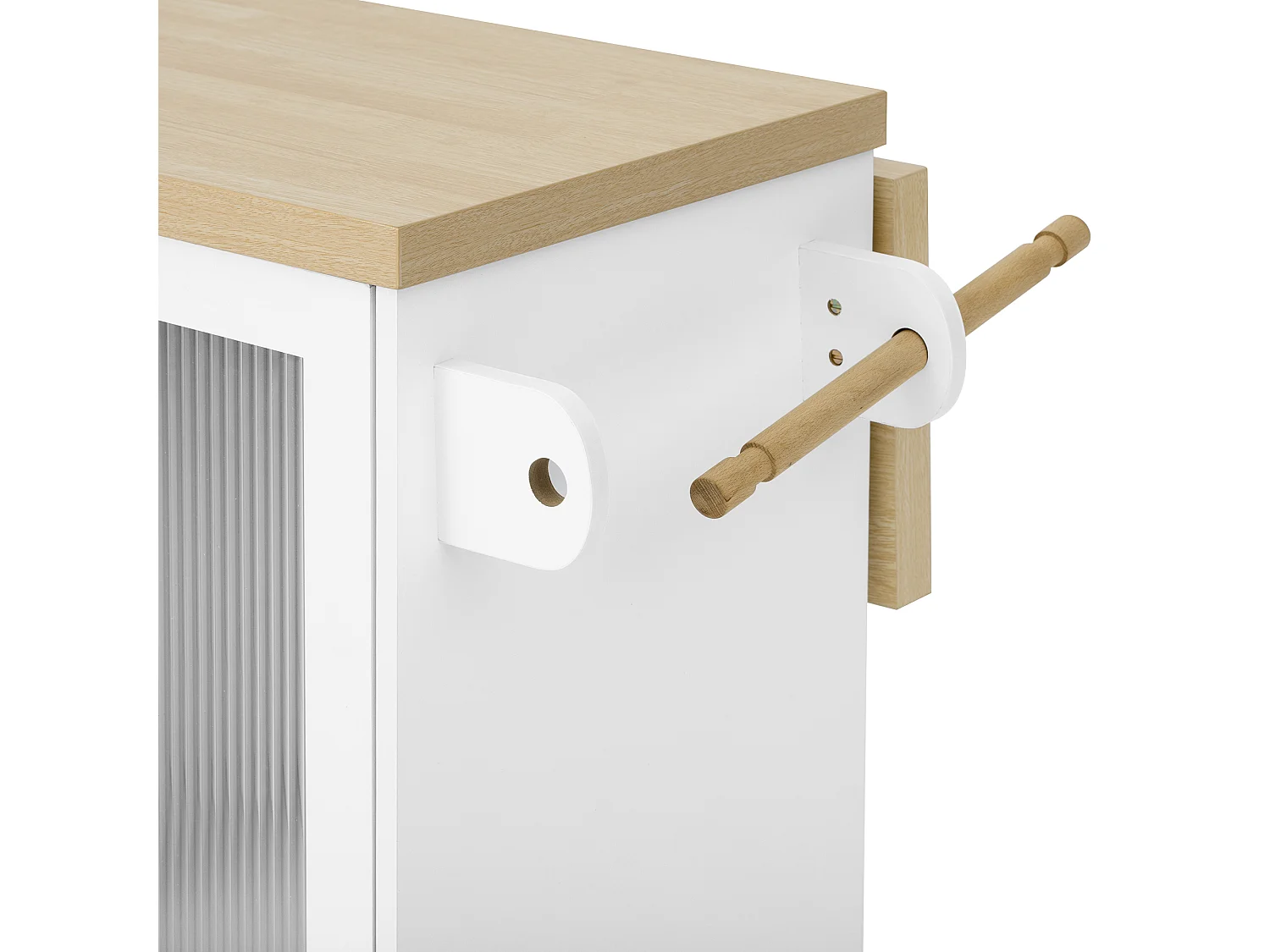 Isla de cocina móvil 100x42x91.5cm - encimera extensible - espacio de almacenamiento multifuncional - blanco