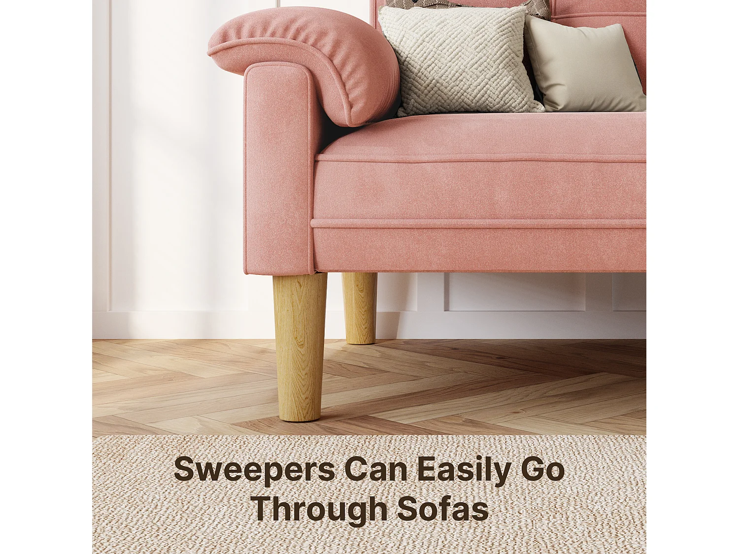 Canapé 2 Places Relax Tissu Rose，145 x 77 x 77 cm