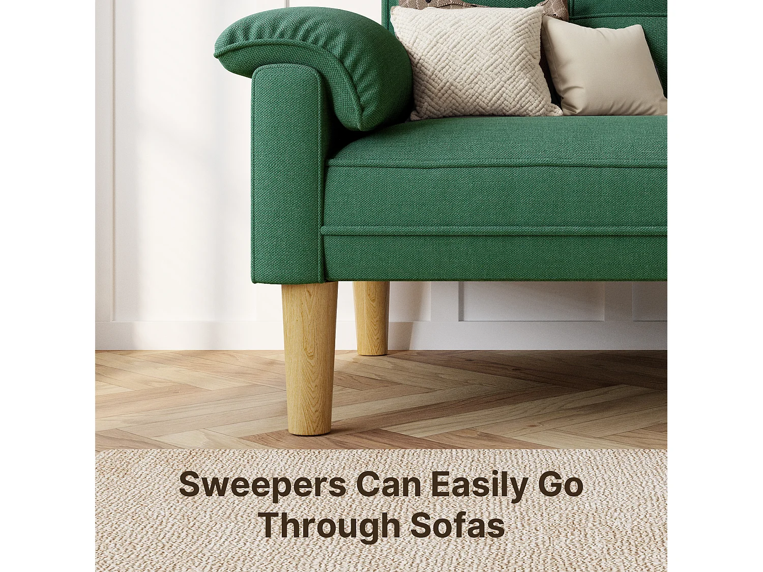 Canapé 2 Places Relax Tissu Vert，145 x 77 x 77 cm