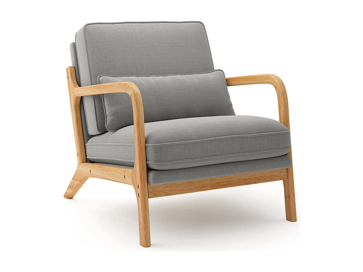 Bealife Fauteuil Tissu en Lin 65 x 82 x 75 cm Gris