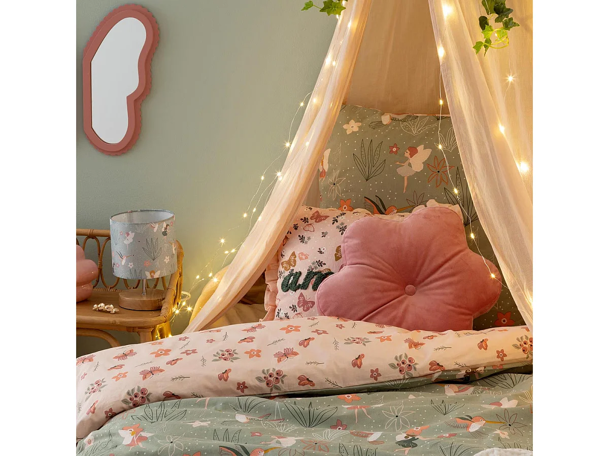 Coussin Déco Enfant "Fleur" 38cm Rose