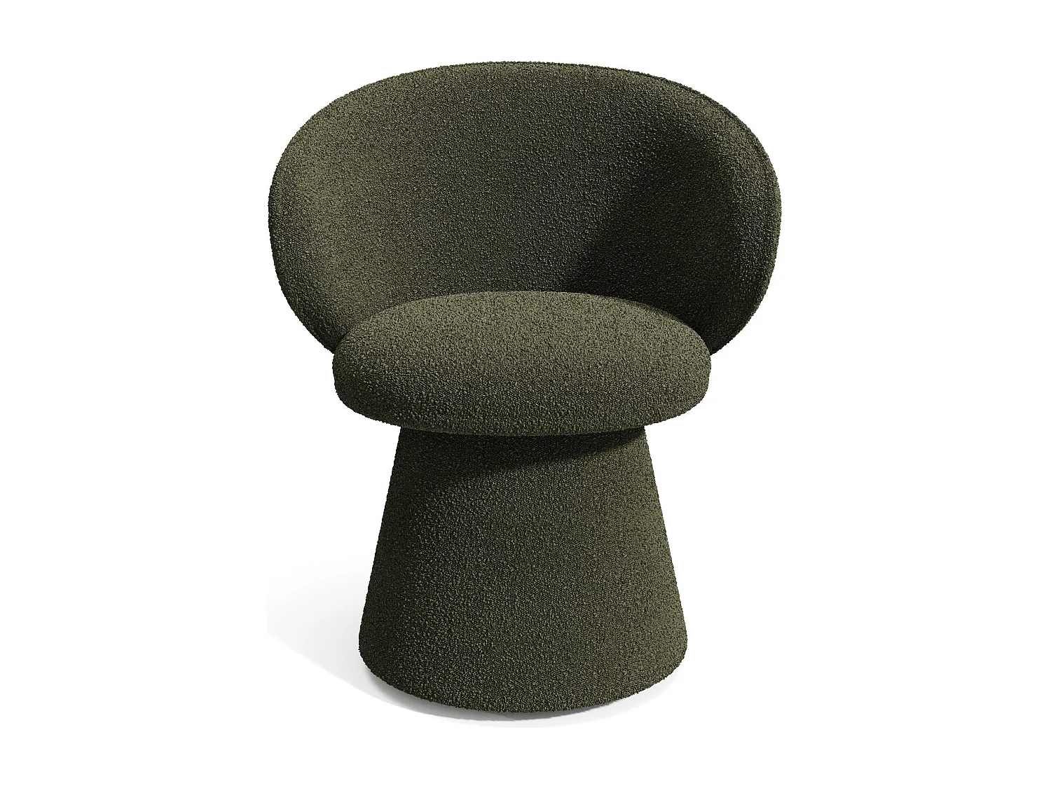 Lot de 2 fauteuils rotatif 180° bouclette kaki FLARE