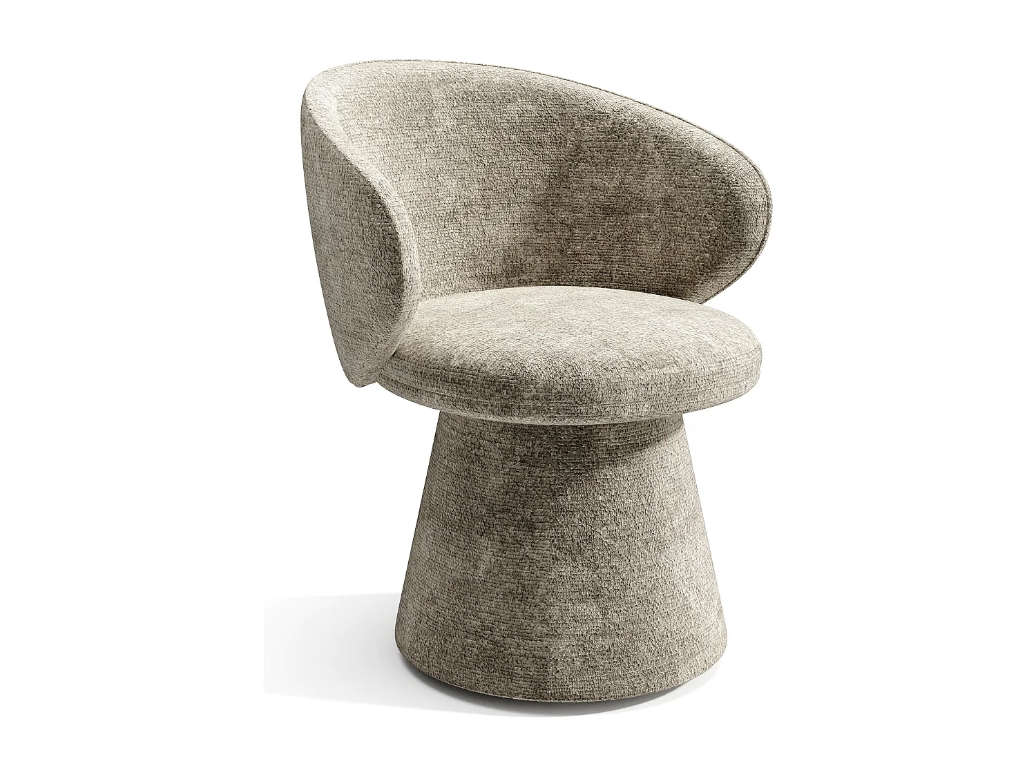 Lot de 2 fauteuils rotatif 180° velours texturé taupe FLARE