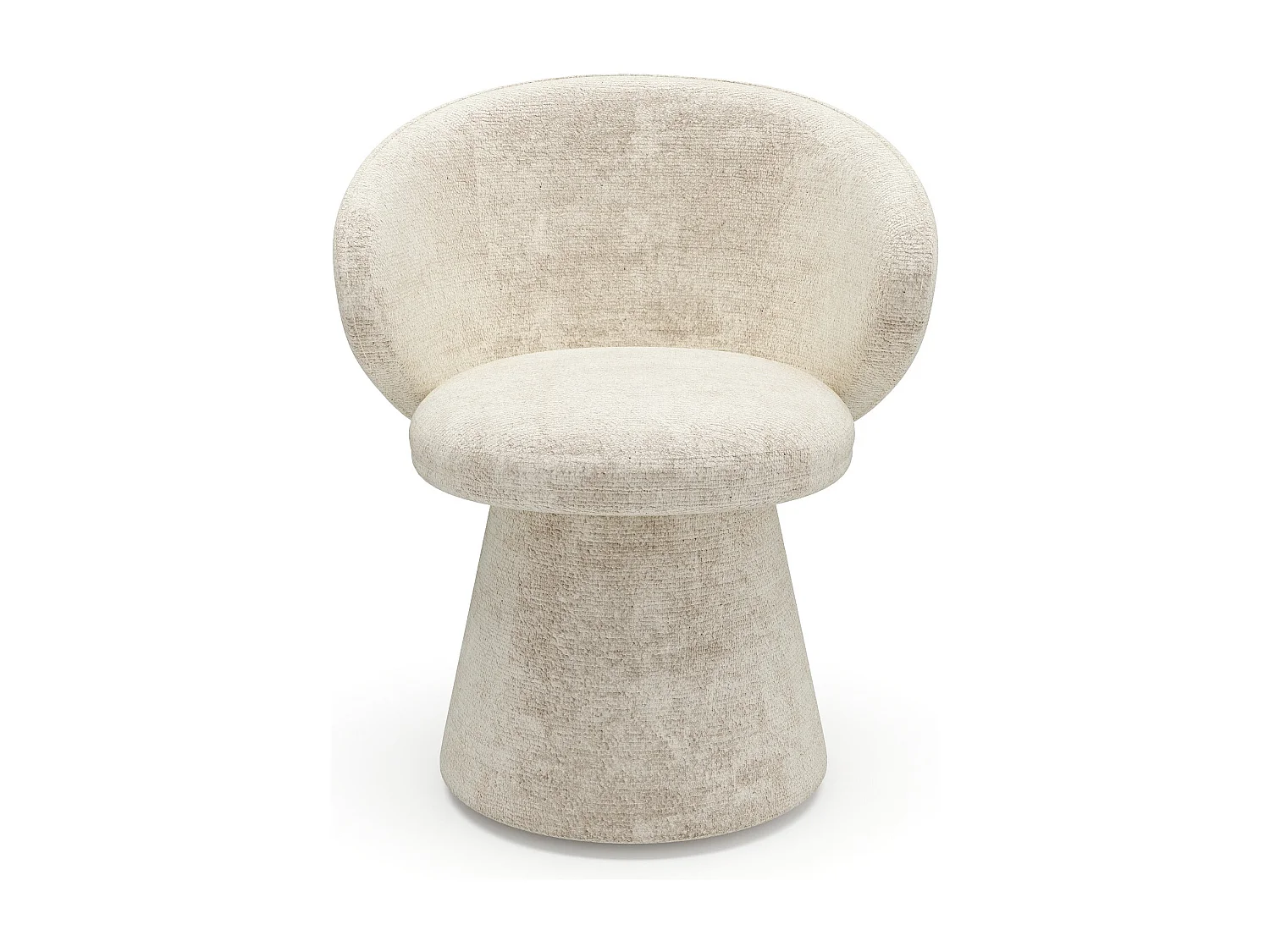 Lot de 2 fauteuils rotatif 180° velours texturé crème FLARE