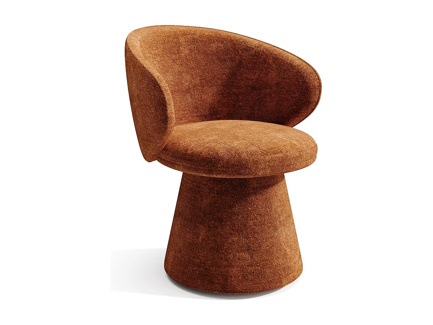 Lot de 2 fauteuils rotatif 180° velours texturé terracotta FLARE