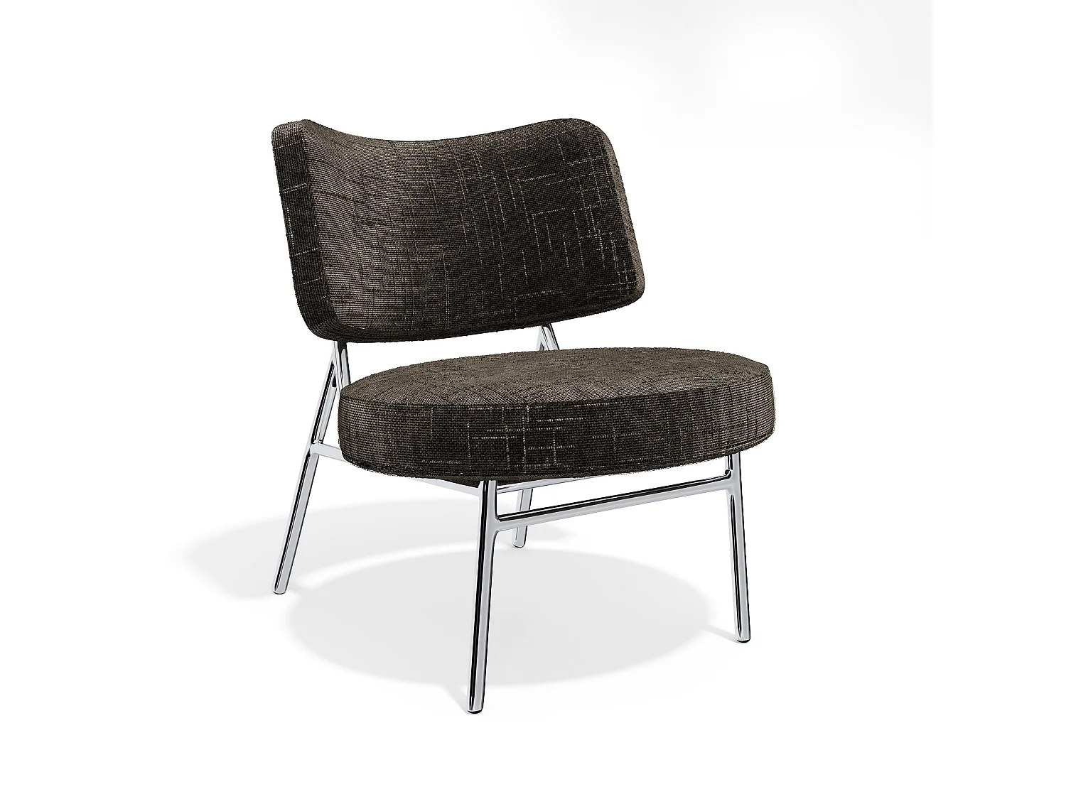 Lot de 2 fauteuils velours tramé brun expresso IGGY