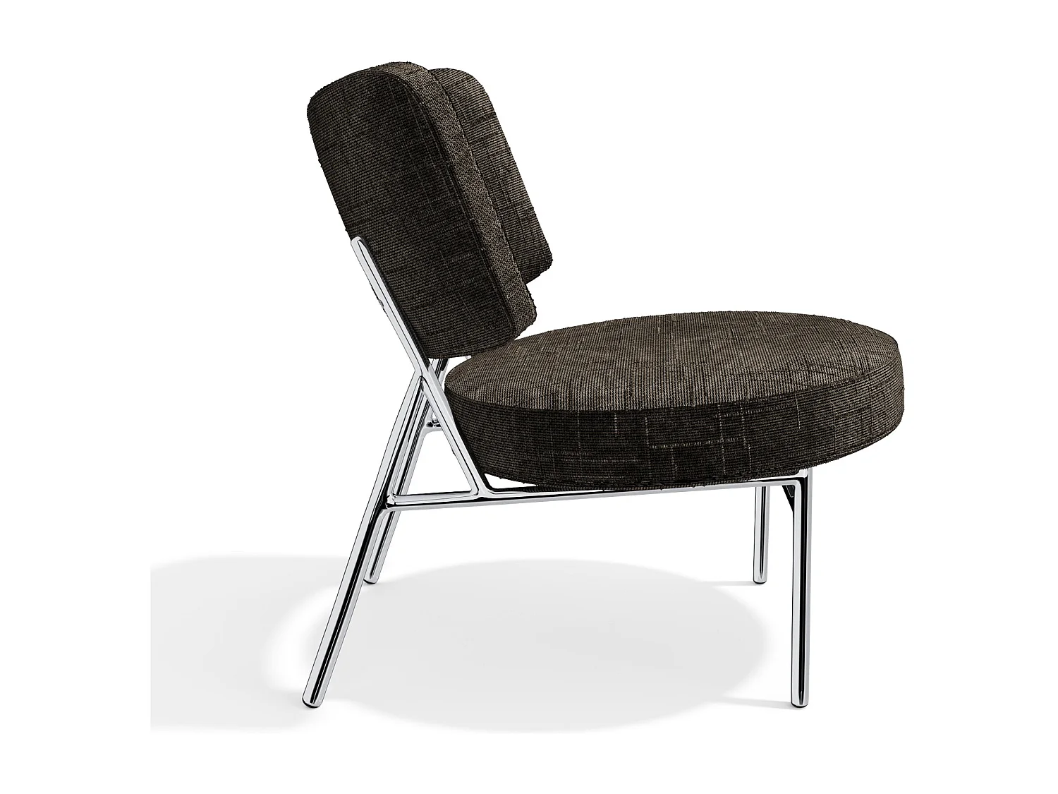 Lot de 2 fauteuils velours tramé brun expresso IGGY