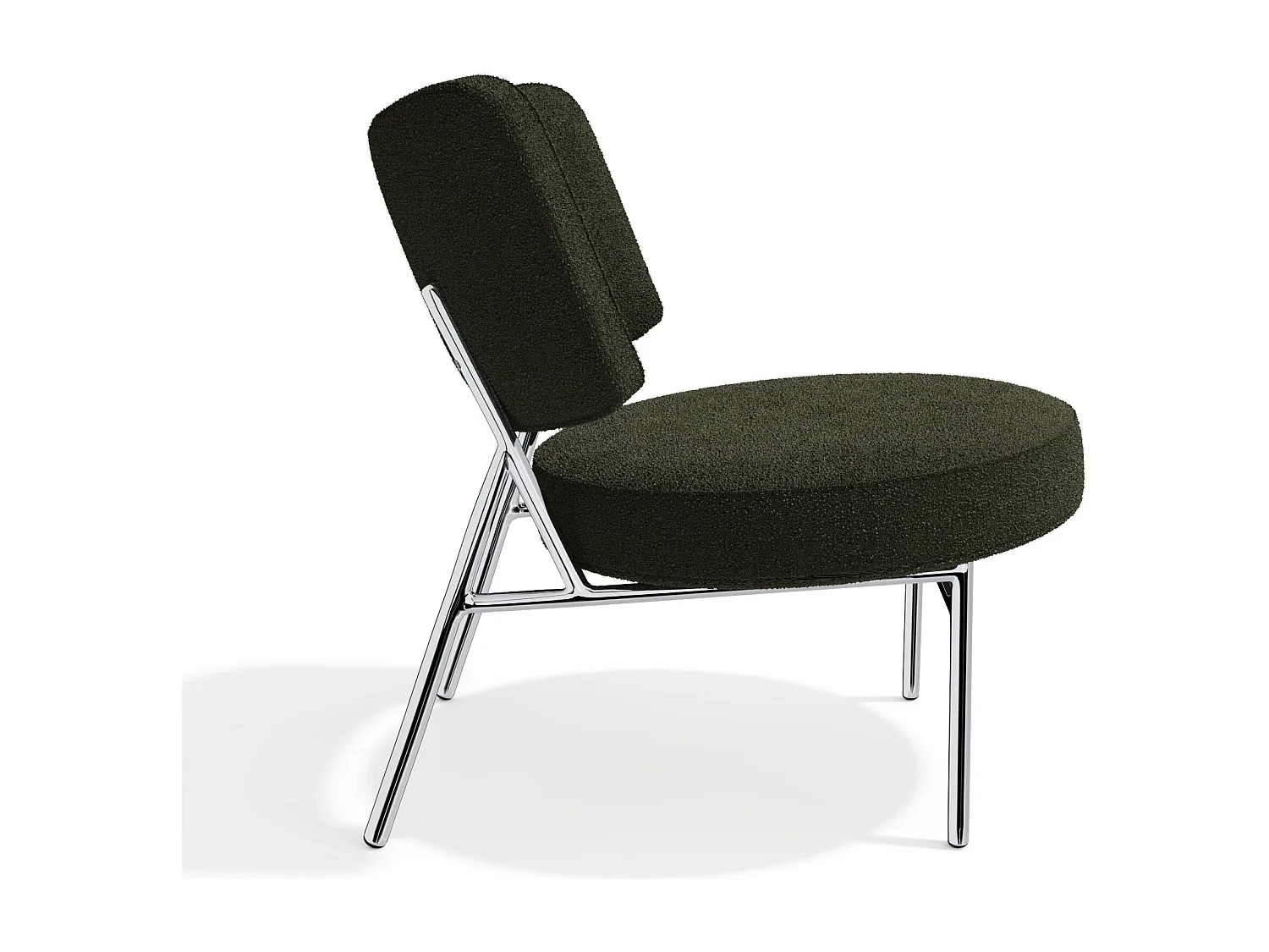 Lot de 2 fauteuils tissu bouclette kaki IGGY